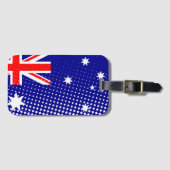 Flagge Australiens mit Halftone-Effekt Gepäckanhänger (Vorderseite (Horizontal))
