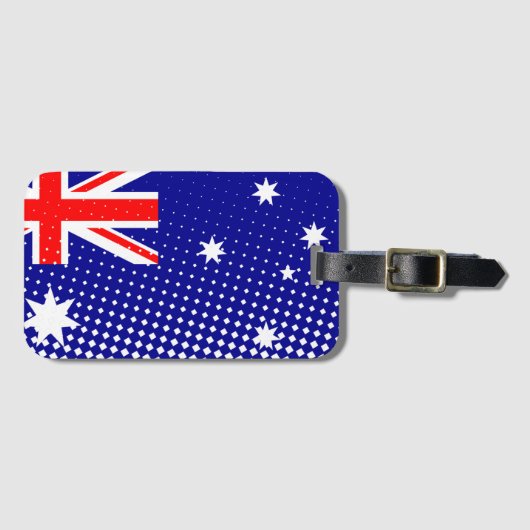 Flagge Australiens mit Halftone-Effekt Gepäckanhänger (Vorderseite (Horizontal))