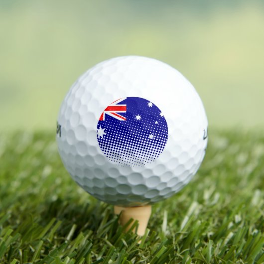 Flagge Australiens mit Halftone-Effekt Golfball (Insitu T-Shirt)
