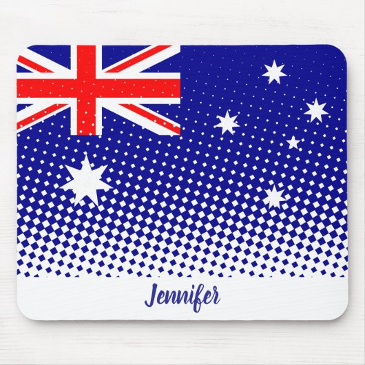 Flagge Australiens mit Halftone-Effekt-Individuell Mousepad (Vorne)
