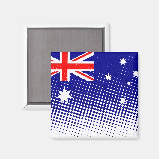 Flagge Australiens mit Halftone-Effekt Magnet (Vorderseite/Rückseite)