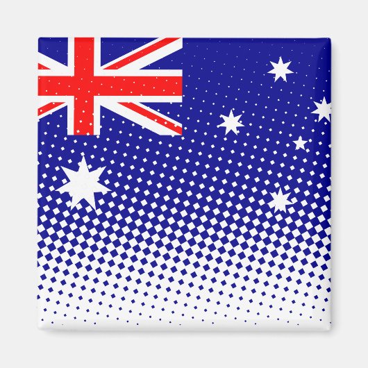 Flagge Australiens mit Halftone-Effekt Magnet (Vorne)