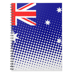 Flagge Australiens mit Halftone-Effekt Notizblock