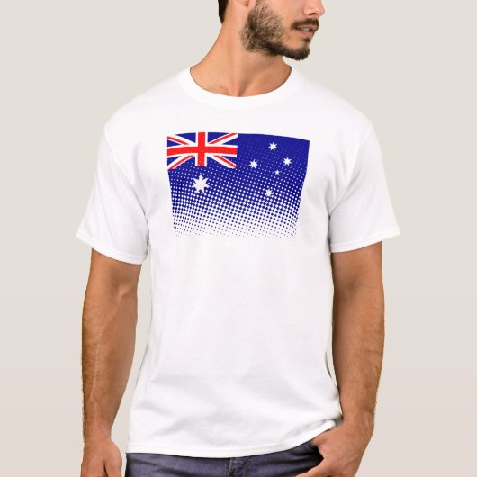 Flagge Australiens mit Halftone-Effekt T-Shirt (Vorderseite)