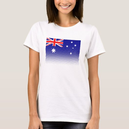 Flagge Australiens mit Halftone-Effekt T-Shirt (Vorderseite)