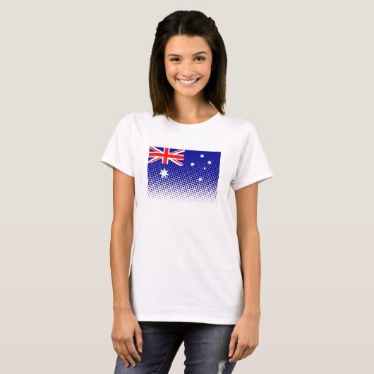 Flagge Australiens mit Halftone-Effekt T-Shirt (Vorne ganz)