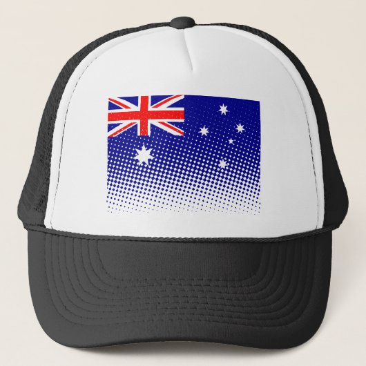 Flagge Australiens mit Halftone-Effekt Truckerkappe (Vorderseite)