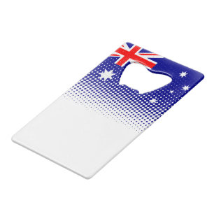 Flagge Australiens mit Kreditkarte mit halber Wirk Geldbeutel Flaschenöffner