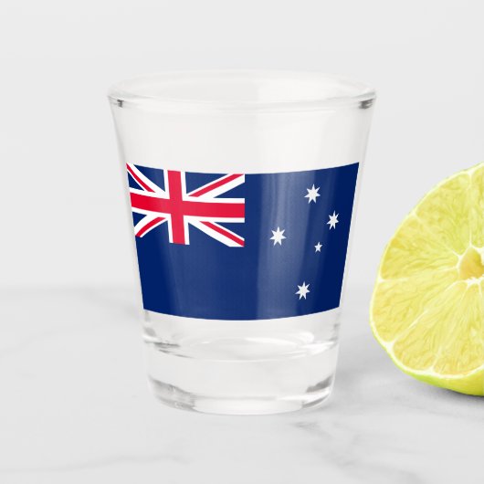 Flagge Australiens Schnapsglas (Vorderseite)