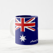 Flagge Australiens Zweifarbige Tasse (Vorderseite Links)