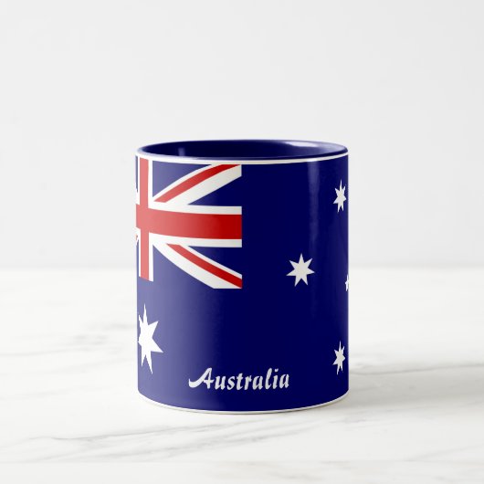 Flagge Australiens Zweifarbige Tasse (Mittel)