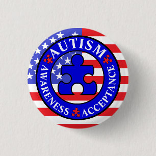 Flagge-Autismus-Bewusstseins-Annahmeknopf Button