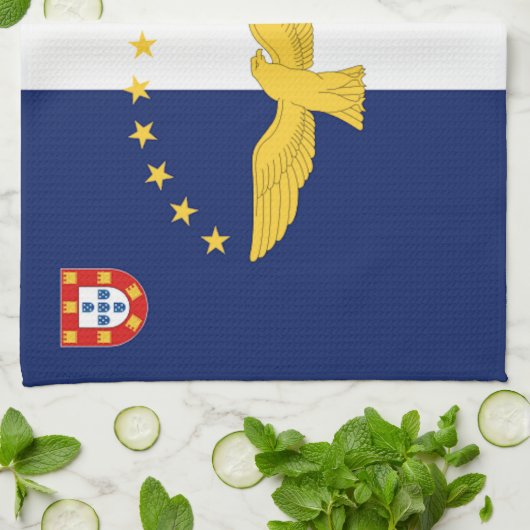 Flagge Azoren (Portugal) Geschirrtuch (Gefaltet)