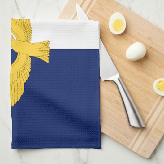 Flagge Azoren (Portugal) Geschirrtuch (Viertel Falte)