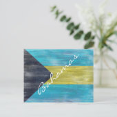 Flagge Bahamas Postkarte (Stehend Vorderseite)