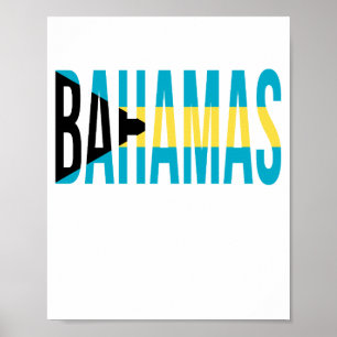 Flagge Bahamas Vacation Island Poster