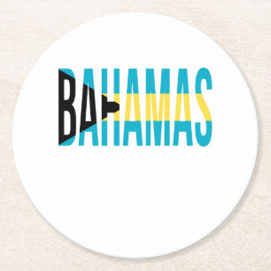 Flagge Bahamas Vacation Island Runder Pappuntersetzer