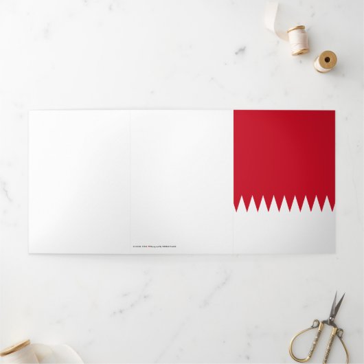 Flagge Bahrain Dreifach Gefaltete Karte (Außenbereich)