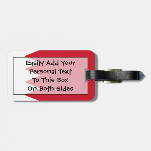 Flagge Bahrain Easy ID Personal Gepäckanhänger (Rückseite horizontal)