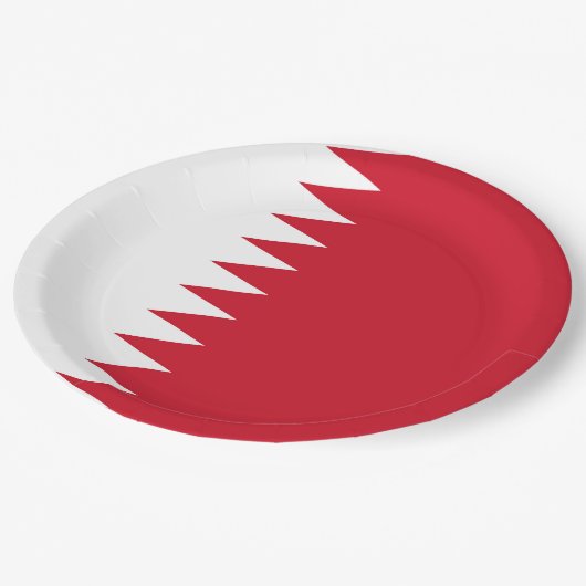 Flagge Bahrain Pappteller (Schrägansicht)