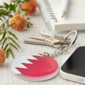 Flagge Bahrain Runde Icon Schlüsselanhänger (Vorderseite rechts)