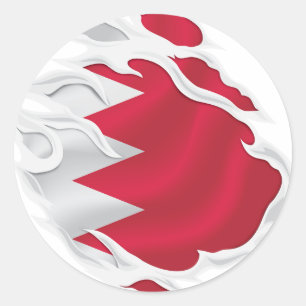 Flagge Bahrain Runder Aufkleber