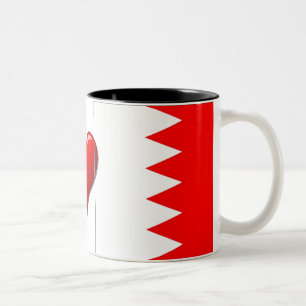 Flagge Bahrains Herz-Tasse Zweifarbige Tasse