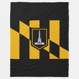 Flagge Baltimore, Maryland Fleece Blanket