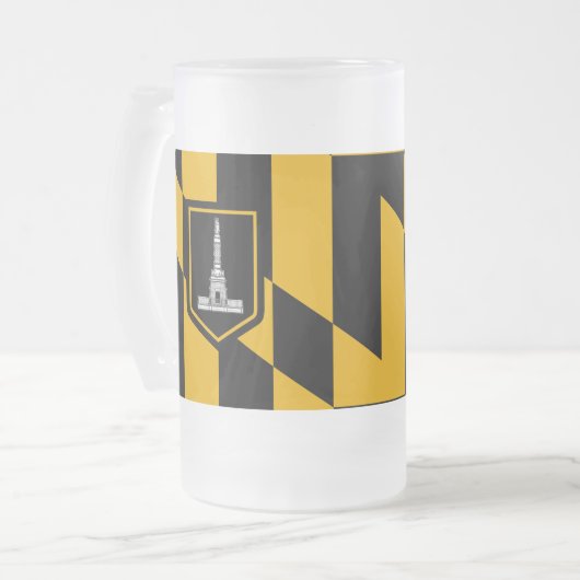 Flagge Baltimore, Maryland Mattiert Glass Beer Tas Mattglas Bierglas (Vorderseite Links)