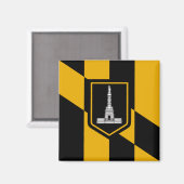 Flagge Baltimore (Maryland, USA) Magnet (Vorderseite/Rückseite)
