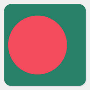 Flagge Bangladesch Quadratischer Aufkleber