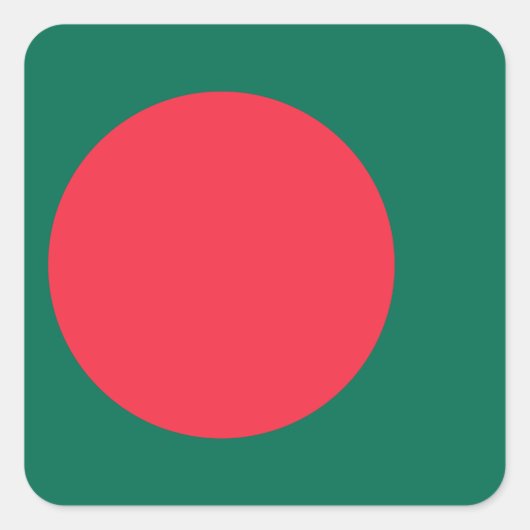 Flagge Bangladesch Quadratischer Aufkleber (Vorderseite)