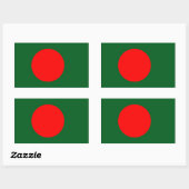 Flagge Bangladesch Rechteckiger Aufkleber (Blatt)