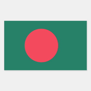 Flagge Bangladeschs, Flagge Bangladeschs Rechteckiger Aufkleber
