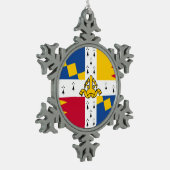 Flagge/Banner von Birmingham, England Schneeflocken Zinn-Ornament (Links)