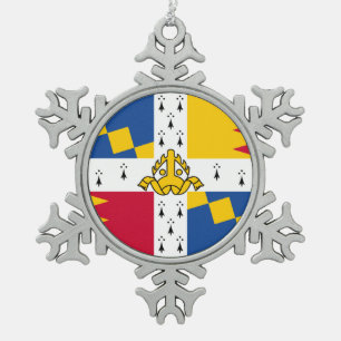 Flagge/Banner von Birmingham, England Schneeflocken Zinn-Ornament