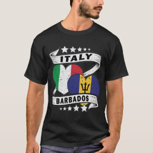 Flagge Barados und Italien T-Shirt