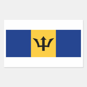 Flagge Barbados/Barbadian/Bajonen Rechteckiger Aufkleber