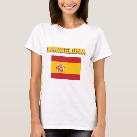 Flagge Barcelona Spanien T-Shirt (Vorderseite)