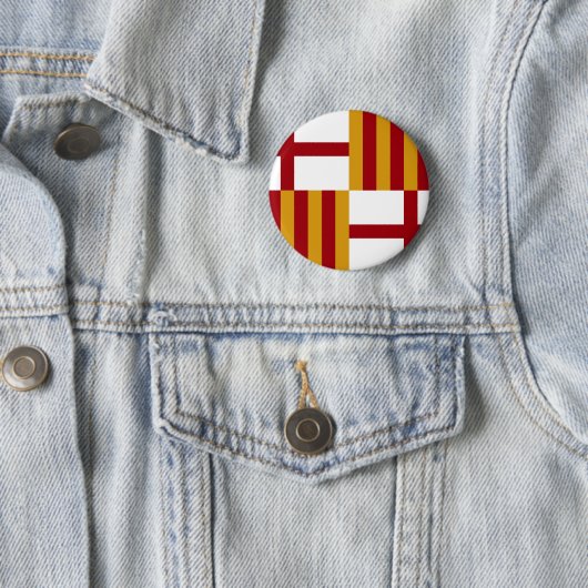 Flagge Barcelonas (Spanien) Button (Beispiel)