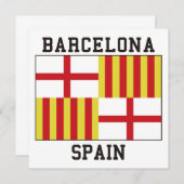 Flagge Barcelonas, Spanien Einladung (Vorne/Hinten)