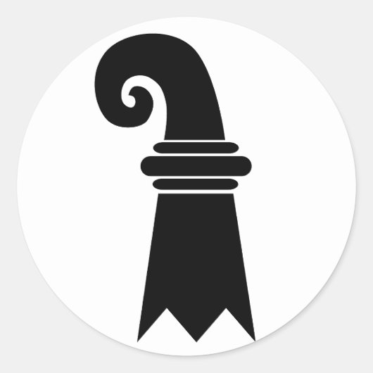 Flagge Basel, Schweiz Runder Aufkleber (Vorderseite)