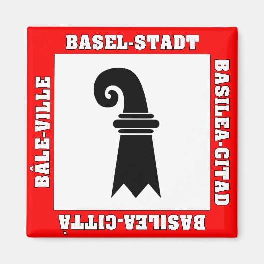 Flagge Basel Stadt Schweiz Magnet (Vorne)