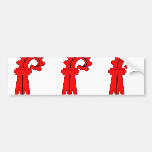 Flagge Basels, die Schweiz Autoaufkleber (Vorne)