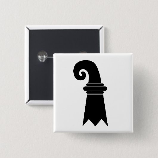 Flagge Basels, die Schweiz Button (Vorne & Hinten)