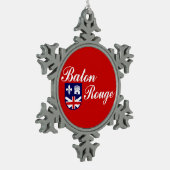 Flagge Baton Rouge, Louisiana Snowflake Pewter Ch Schneeflocken Zinn-Ornament (Links)