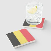 Flagge Belgien Tricolore Steinuntersetzer (Seitenansicht)
