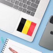Flagge Belgiens Aufkleber (Laptop mit iPhone)