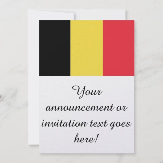 Flagge Belgiens Einladung (Vorderseite)