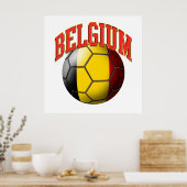 Flagge Belgiens Fußball-ball Poster (Küche)